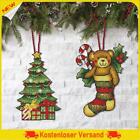 11CT Embroidery Pendant Xmas Tree Bear Printed Embroidered Pendant for Beginners