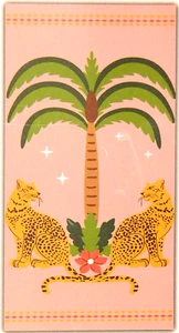 JESSICA SIMPSON 36"X 72" 6 FEET COTTON BEACH TOWEL LEOPARD PALM NEW AUTHENTIC - Picture 1 of 3