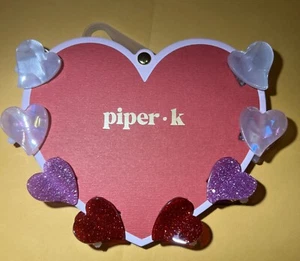 PIPER K Mini Hair Clips Valentine’s Day Hearts - Picture 1 of 1