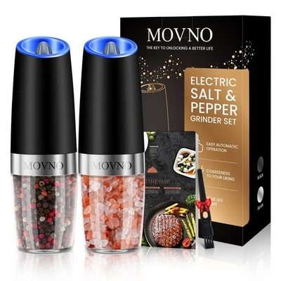 Gravity Electric Salt and Pepper Grinder Set, Battery Powered LED Light One H... - Image 1 of 4