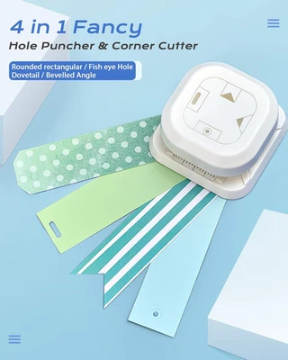 Hole Puncher and Corner Cutter, 4 in 1 with One Oval & Fish Eye Hole, Dovetai... - Image 1 of 4
