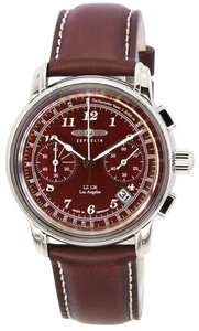 Reloj para hombre Zeppelin LZ126 Los Angeles cronógrafo esfera borgoña cuarzo 76146 - Imagen 1 de 4