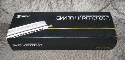 Swan 1664 - 12 Holes Chromatic Harmonica in C FOUR CHROMATIC OCTAVES Mouth Organ - Image 1 of 4