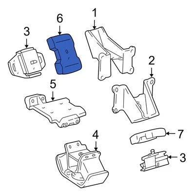 For Toyota Tacoma 1995-2004 Toyota 1238175020 Front Right Engine Mount Isolator Foto 1 de 2