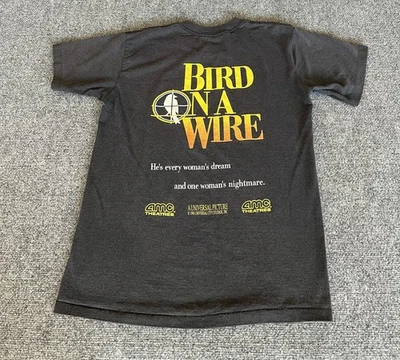 Bird On A Wire VTG 1990 T Shirt Gray AMC Promo Single Stitch Large - Image 1 of 4