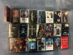 Lot Of 22 Cassettes Tapes Aerosmith AC/DC Ozzy Cheap Trick Van Halen Rock Metal - Picture 1 of 2