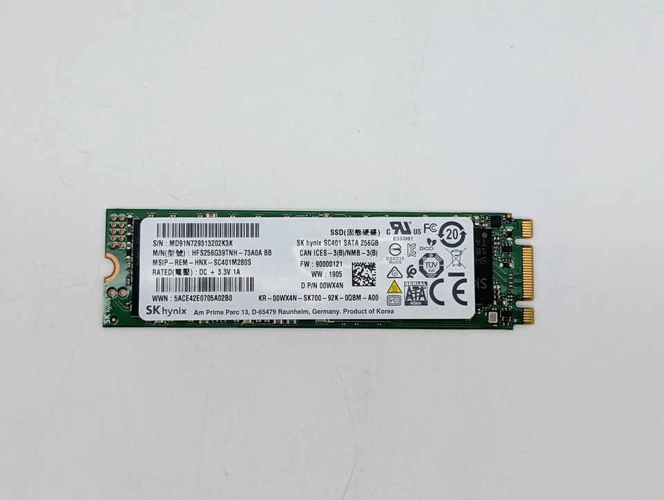 SK Hynix SC401 HFS256G39TNH-73A0A 256 GB M.2 80mm Solid State Drive 0WX4N - Image 1 of 1