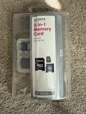 Kingston 3-in-1 Memory Card for T-Mobile Universal MicroSD 1GB - Image 1 of 2