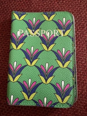 Vera Bradley Leather Passport Cover Holder Emerald Diamonds Pattern  - Image 1 of 4