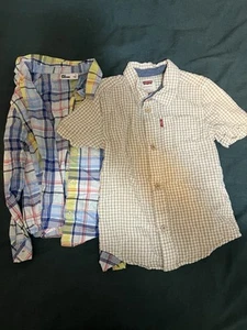 Two Boys Size 5 Button Up Shirts Ages 4-5 - Picture 1 of 1