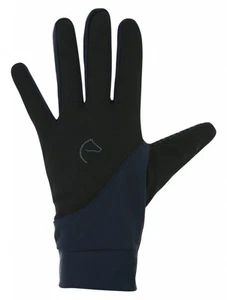 Guanti equitazione digitali KNIT EquiThème nero/blu navy nuovi - Foto 1 di 2
