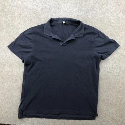 Camisa Polo Reiss Para Hombre Grande Negra Algodón Egipcio Tejida Manga Corta Suave Informal Foto 1 de 4