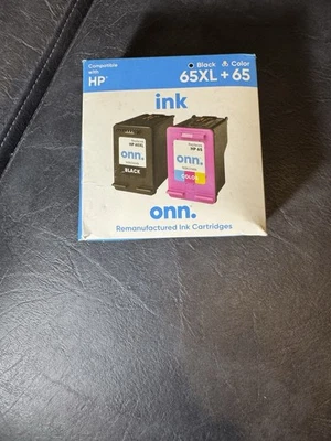 onn. HP 65XL Black + 65 Color Ink Cartridges Combo EXPIRES 10/2025+ - Image 1 of 3