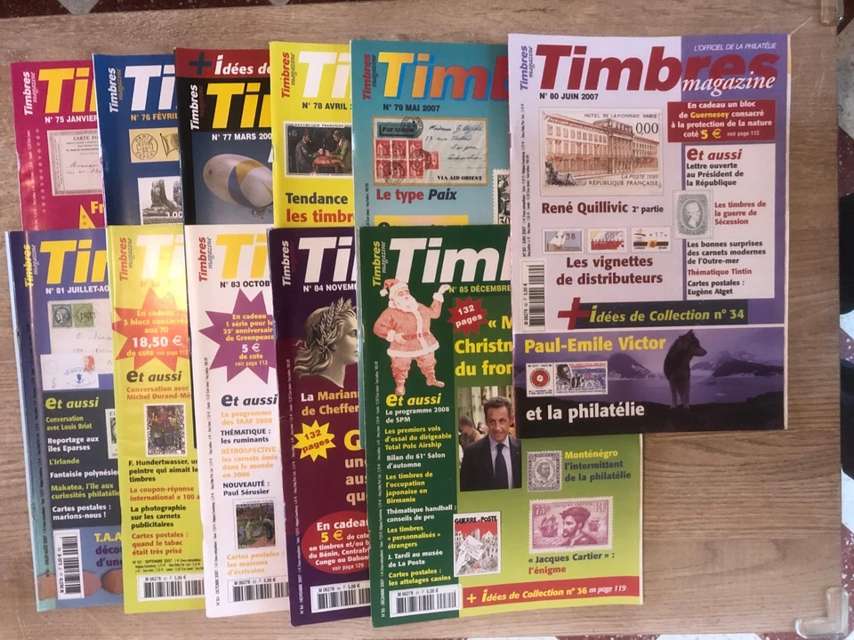 revue timbres magazine année 2007 complète soit 11 numéros - Photo 1/1