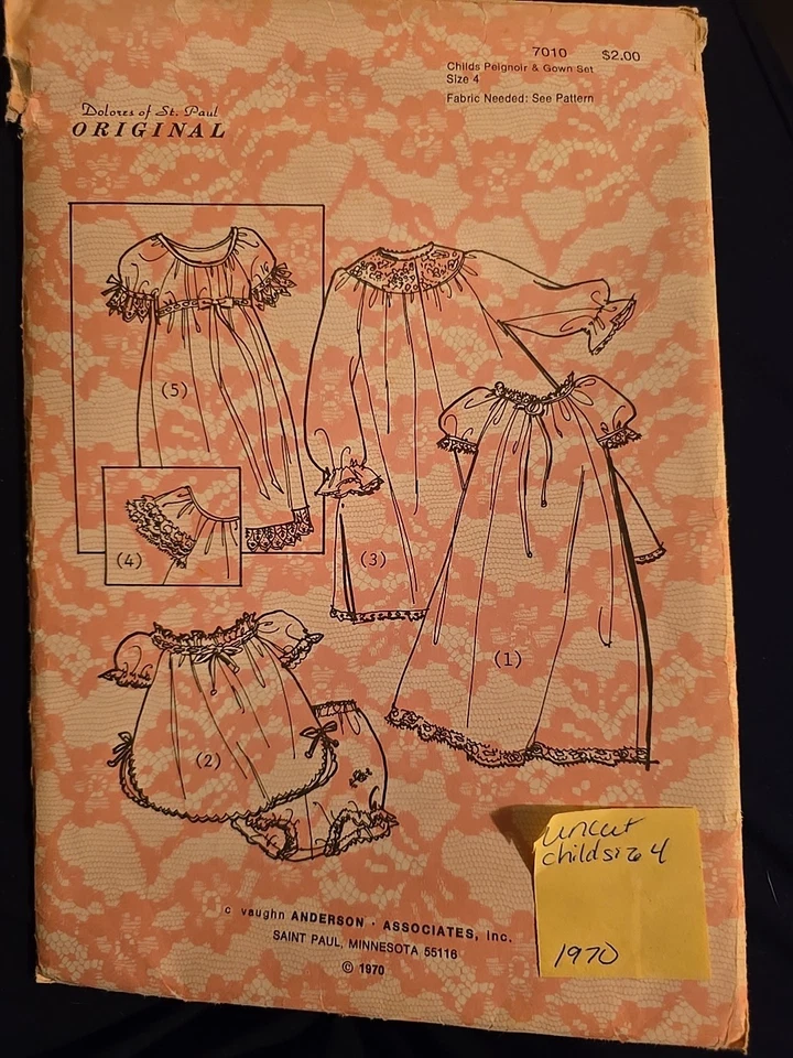 Dolores of St Paul Original 7010 Childs Peignoir Gown Set Size 4 Vintage 1970 UC - Image 1 of 1