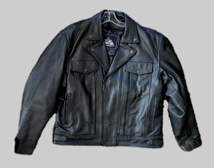 Chaqueta de moto Jim CUERO negra talla XL forro aislante extraíble  - Imagen 1 de 19