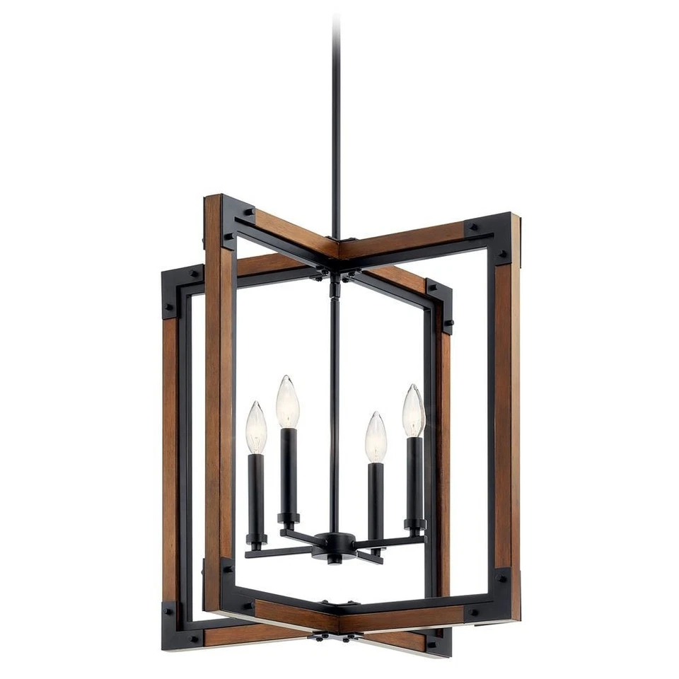 Lámpara de techo colgante Marimount 4 luces 22 pulgadas castaño rojizo para vestíbulo Foto 1 de 1