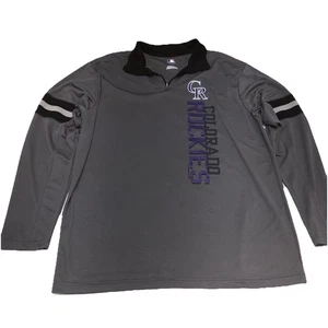 MLB Colorado Rockies 1/4 Zip Shirt Herren XL grau Baseball Running Pullover Jacke - Bild 1 von 10