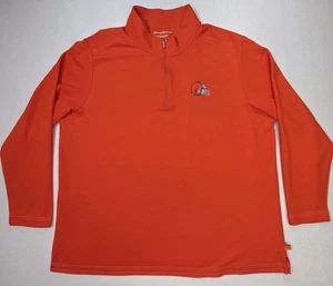 Tommy Bahama Cleveland Browns Pullover Men 3XL 1/4 Zip Supima Cotton LIMITED USE - Picture 1 of 12