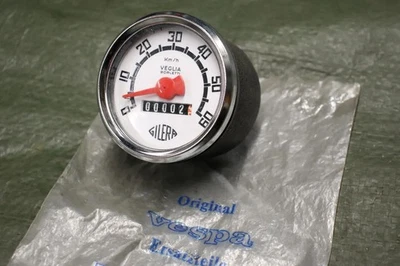 Veglia Borletti Tacho NOS 60kmh 60mm Gehäuse Schwarz Gilera Tacho rund unverbaut - Bild 1 von 4