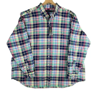 Camisa Ralph Lauren Para Hombres 4XB Grande Azul Multi Cuadros Oxford Algodón Botones Poni Nueva con Etiquetas - Imagen 1 de 13