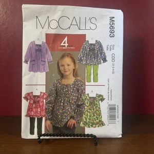 McCalls Sewing Patterns 5693: Dresses & Shirts, Toddler & Girl Sizes 2-5 - Uncut - Picture 1 of 7