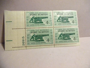 SCOTT STAMP # 1178 FORT SUMTER 4 CENT PLATE BLOCK - MNH - Picture 1 of 1