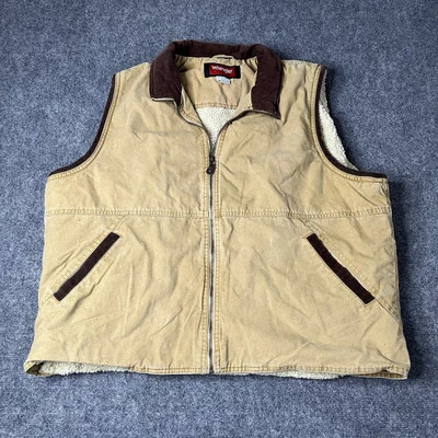 De Colección Wrangler Hero Sherpa Chaleco de Lona Forrado de Vellón para Hombres 2xl Chaqueta de Trabajo Cremallera Foto 1 de 4