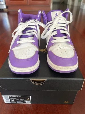 ❤️VGUC❤️Nike Air Jordan 1 Mid для девочек Venom/White Shor❤️Размер 6,5 - Изображение 1 из 4