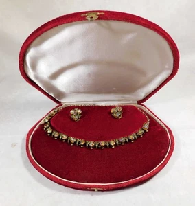 Antique Red Velvet Art Deco Presentation Case Lined W/ Silk Satin c1920-40 - Picture 1 of 5