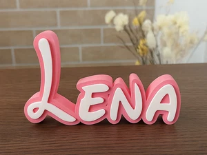 LENA PERSONALIZE DISNEY NAME PLATE SIGN CUSTOM DOOR TAG FONT WALL BEDROOM PINK - Picture 1 of 1