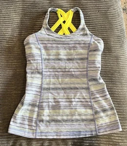 VINTAGE Lululemon Damen Cross Back integrierter BH Tanktop Gr. 4 gebraucht, in einwandfreiem Zustand - Bild 1 von 11