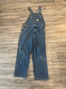 Herren Vintage Größe 34 x 30 Carhartt blau Denim Overall, Made in USA - Bild 1 von 7