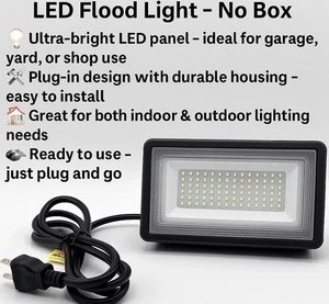 Used LED Flood Light Utility Work Lamp–Ultra Bright Plug-In Outdoor Garage Shop - Picture 1 of 5