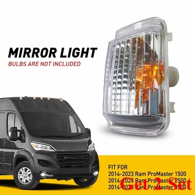 ESPELHO LATERAL DE PASSAGEIRO LUZ DE SETA PARA 14-21 RAM PROMASTER 1500 2500 2 CONJUNTOS - Imagem 1 de 4