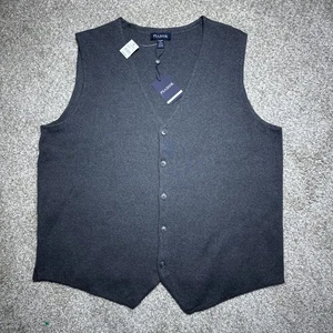 NWT Jos A Bank Tailored Fit Gray Cotton Blend Men's Vest 2XLT $70 - Picture 1 of 6