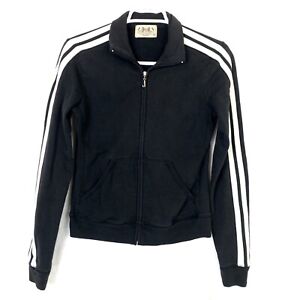 Juicy Couture Vtg Y2K Black White Stripe Full Zip Track Jacket Tracksuit Size M