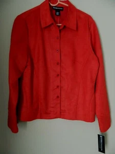NWT NORTON MCNAUGHTON womans BLAZER JACKET TOP red suede snake pattern sz 10 - Picture 1 of 2