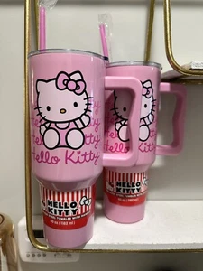 Hello Kitty 40oz Stainless Steel Tumbler W/Handle Pink NEW - Picture 1 of 7