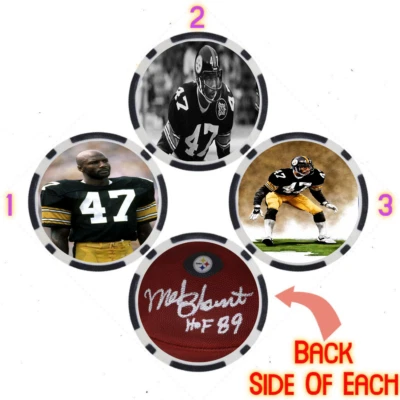 Mel Blount SIGNED Poker Chip Set (3)- Top 100 NFL Football Player - Image 1 of 2