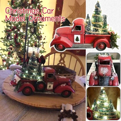 Camión Rojo Decoración Navidad Con Luces LED Adorno Navidad Adornos Foto 1 de 4