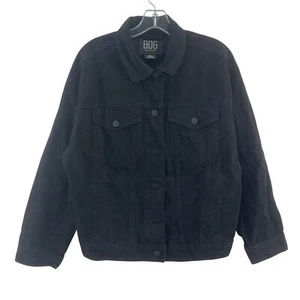 BDG Black Denim Cotton Button-Up Jacket Women’s Size Medium Preowned - Picture 1 of 4
