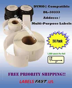 DYMO 24 Rolls 30333 Twin Turbo 450 Duo 400 White Return with 4XL Compatible - Picture 1 of 1