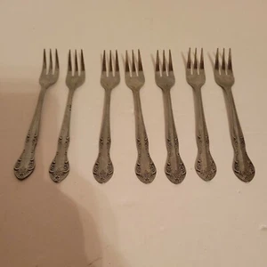 Utica USA Edelstahl Menge 7 Cocktail/Garnelen Gabeln 5,5" - Bild 1 von 6