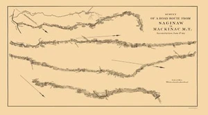 State Map - Michigan Saginaw Mackinac Road Survey - Poole 1835 - 23 x 41 - Picture 1 of 20