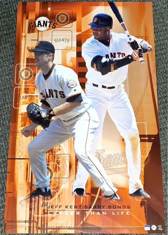 Barry Bonds and Jeff Kent LARGER THAN LIFE San Francisco Giants 2002 POSTER Cover