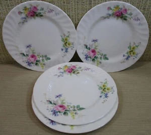 4X Royal Doulton "Arcadia” Set 4 Bread Butter Plates Flowers Scalloped Border B1 - Picture 1 of 12