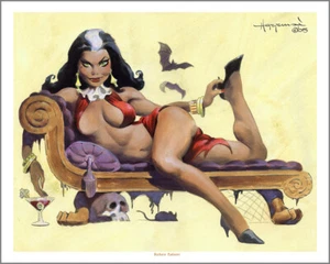 BARBARA CADAVER! The Horror Hostess with the Mostest! Mike Hoffman Print SIGNED! - Picture 1 of 1