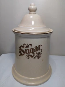 Pfaltzgraff Village USA Made Sugar Canister Crock w/ Lid 11.5" Old Castle Slant - Picture 1 of 7