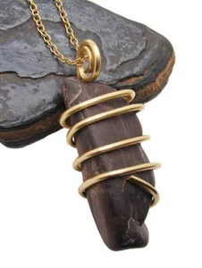 PENDANT OF OLDEST STONE IN THE WORLD 2 BILLION YEAR OLD GENESIS STONE GOLD #801 - Picture 1 of 3